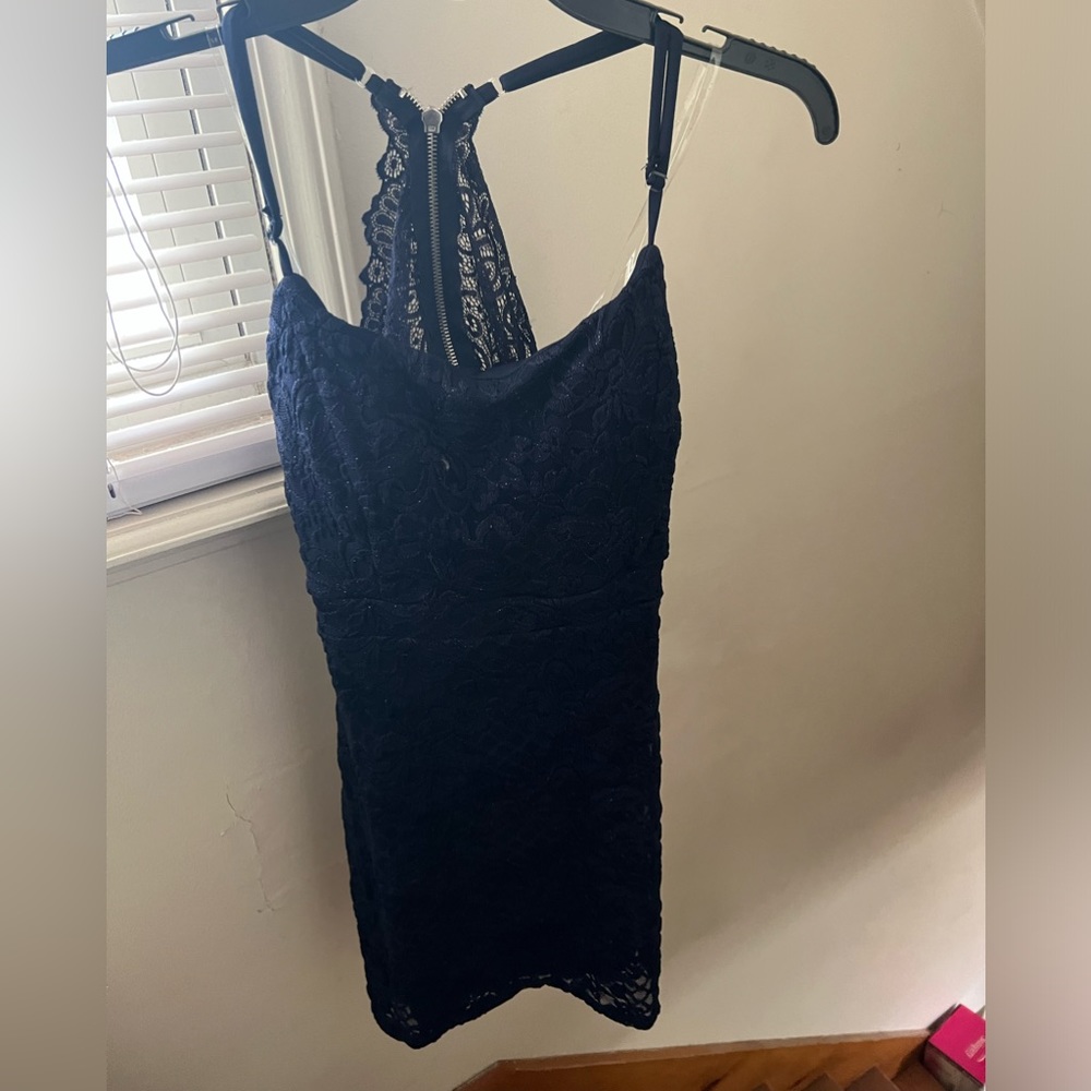 Size large navy blue glitter mini dress